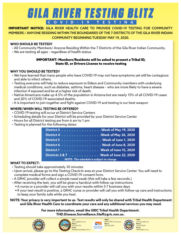 Coronavirus COVID19 Gila River Health Care